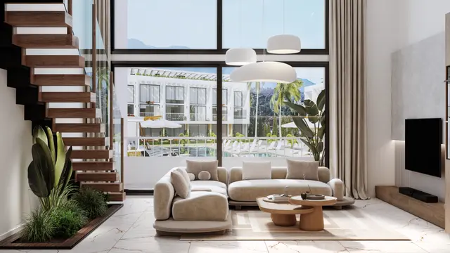 Rendering Wohnzimmer · Esentepe · Nordküste