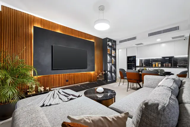 Wohnzimmer mit offener Küche · İskele · Long Beach