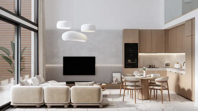 Rendering Wohnzimmer · Esentepe · Nordküste