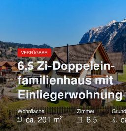 Neu im Angebot: 6.5 Zi-Doppeleinfamilienhaus mit Einliegerwohnung