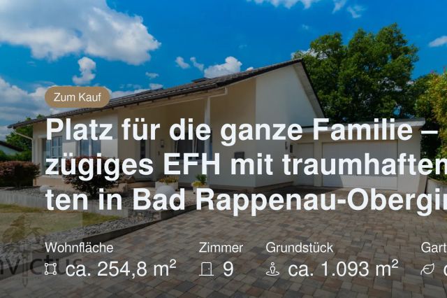 Nicht mehr verfügbar: Platz für die ganze Familie – großzügiges EFH mit traumhaftem Garten in Bad Rappenau-Obergimpern
