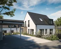 Es handelt sich um unverbindliche Illustrationen mit Sonderausstattungen. Die Bauausführung erfolgt durch das Bauunternehmen