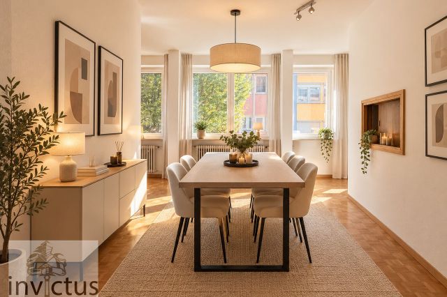 Digital Staging Esszimmer Ansicht 1