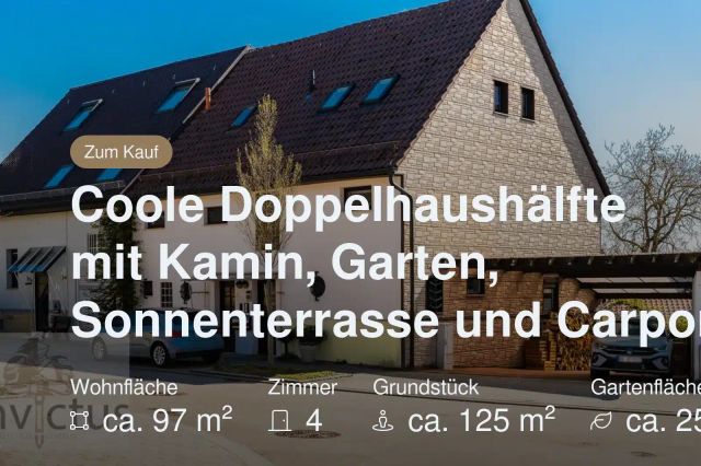 Nicht mehr verfügbar: Coole Doppelhaushälfte mit Kamin, Garten, Sonnenterrasse und Carport