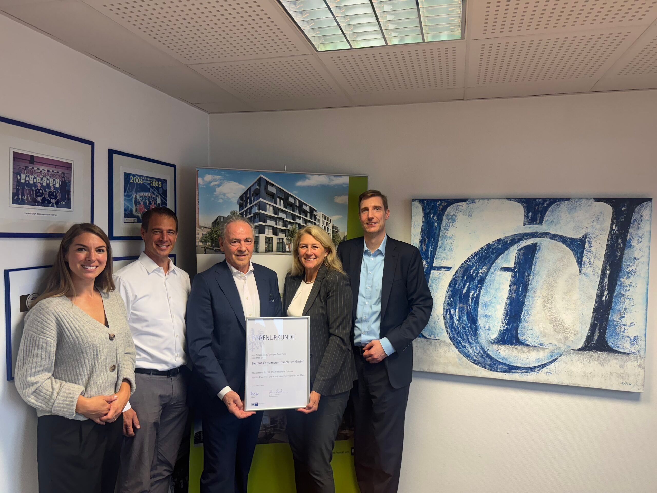 IHK ehrt Helmut Christmann Immobilien zum 50-jährigen Jubiläum