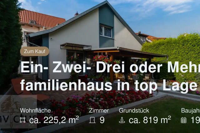 Nicht mehr verfügbar: Ein- Zwei- Drei oder Mehrfamilienhaus in top Lage