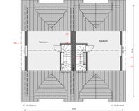 Grundriss- Spitzboden mit 2 Gauben