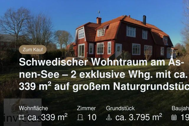 Nicht mehr verfügbar: Schwedischer Wohntraum am Åsnen-See – 2 exklusive Whg. mit ca. 339 m² auf großem Naturgrundstück!