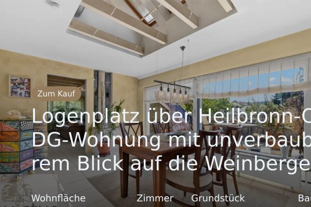 Neu im Angebot: Logenplatz über Heilbronn-Ost! DG-Wohnung mit unverbaubarem Blick auf die Weinberge