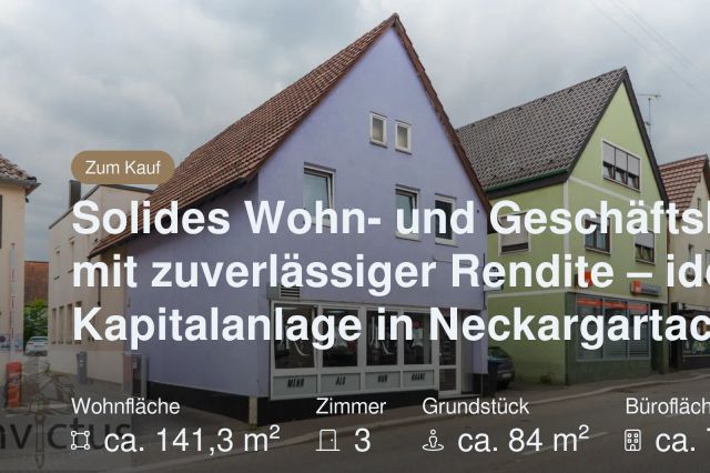 Neu im Angebot: Solides Wohn- und Geschäftshaus mit zuverlässiger Rendite – ideale Kapitalanlage in Neckargartach.
