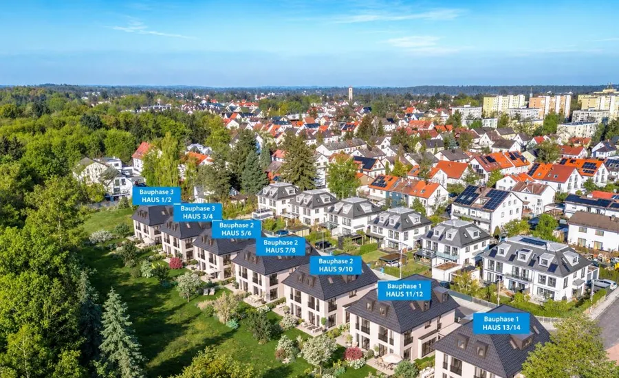 Effizienzhaus 55/KfW 55 |  Freier Blick ins Grüne. Vierzehn schicke Süd-Doppelhaushälften.