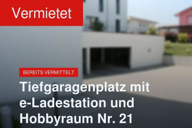 Nicht mehr verfügbar: Tiefgaragenplatz mit e-Ladestation und Hobbyraum Nr. 21