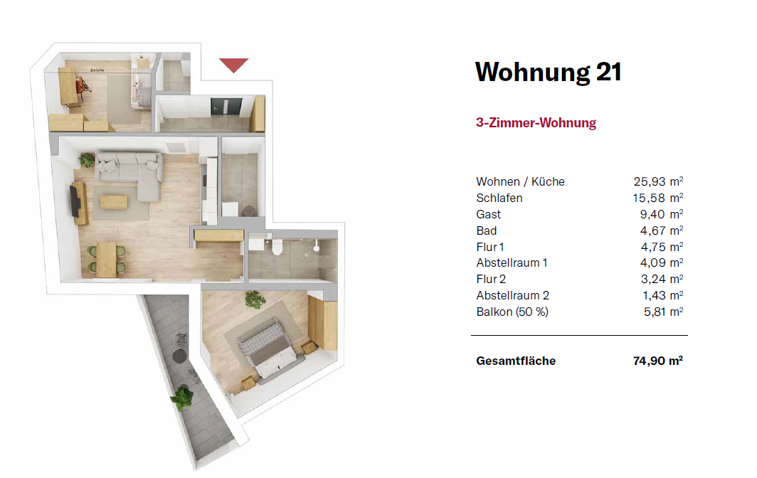 Grundriss Wohnung 21