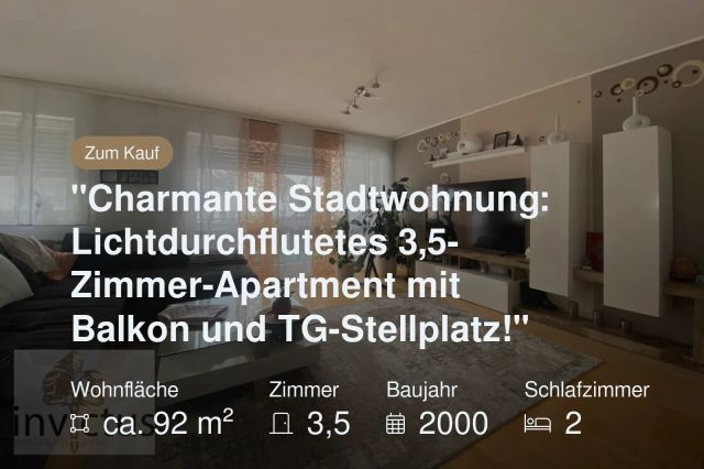 Nicht mehr verfügbar: „Charmante Stadtwohnung: Lichtdurchflutetes 3,5-Zimmer-Apartment mit Balkon und TG-Stellplatz!“