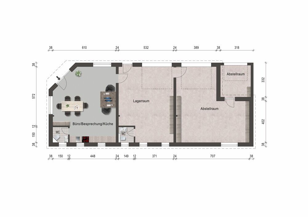 Grundriss Gewerbe EG