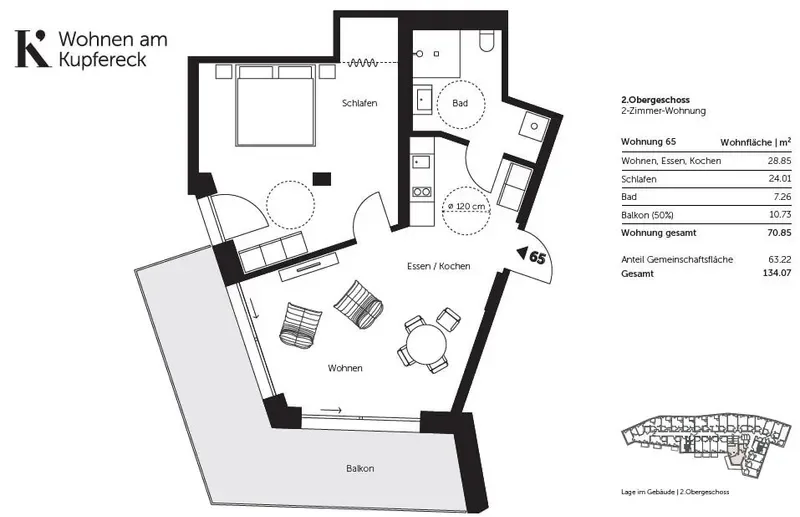 Wohnung 65 Grundriss