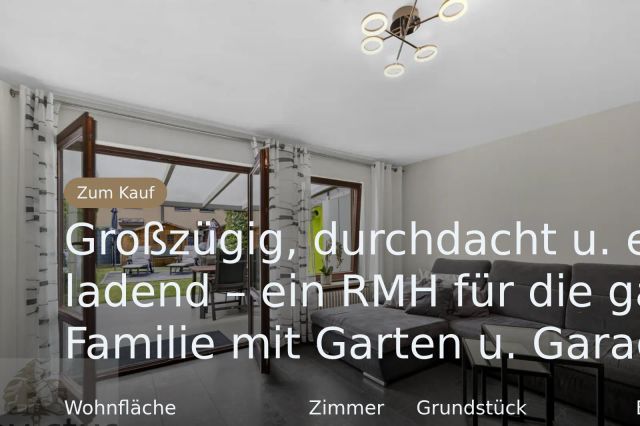 Neu im Angebot: Großzügig, durchdacht u. einladend – ein RMH für die ganze Familie mit Garten u. Garage