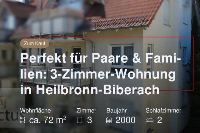 Nicht mehr verfügbar: Perfekt für Paare & Familien: 3-Zimmer-Wohnung in Heilbronn-Biberach