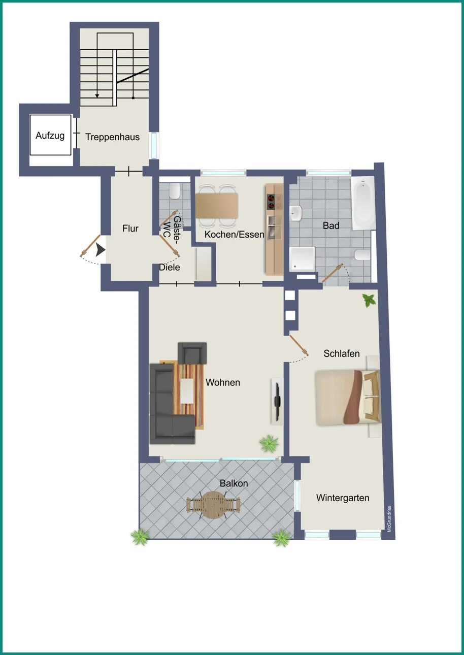 Wohnung im 1. Obergeschoss links