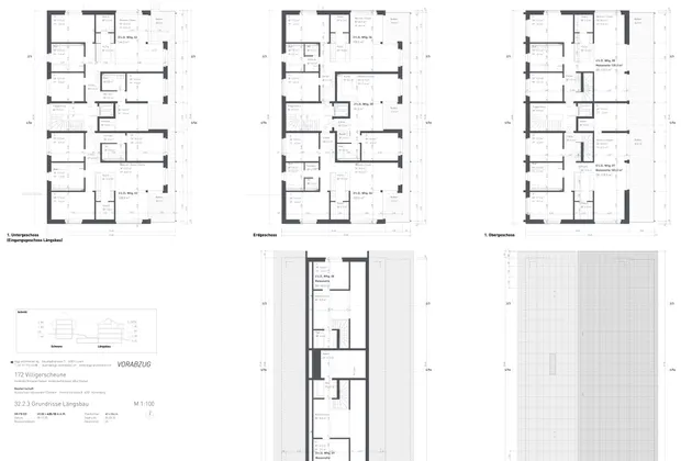 Grundrisse Längsbau - Wohnungen