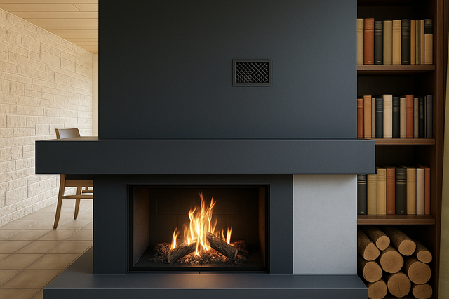 Möglicher modernisierter Kamin im Erdgeschoss