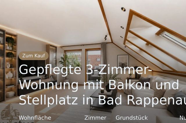 Neu im Angebot: Gepflegte 3-Zimmer-Wohnung mit Balkon und Stellplatz in Bad Rappenau