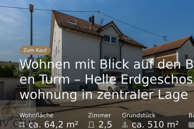 Neu im Angebot: Wohnen mit Blick auf den Blauen Turm – Helle Erdgeschosswohnung in zentraler Lage