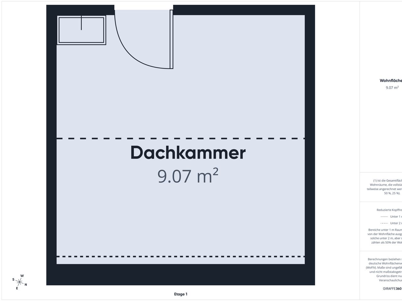 Grundriss Dachkammer 