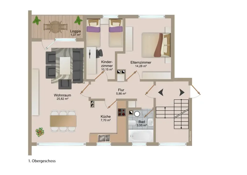 Grundriss 1. Obergeschoss