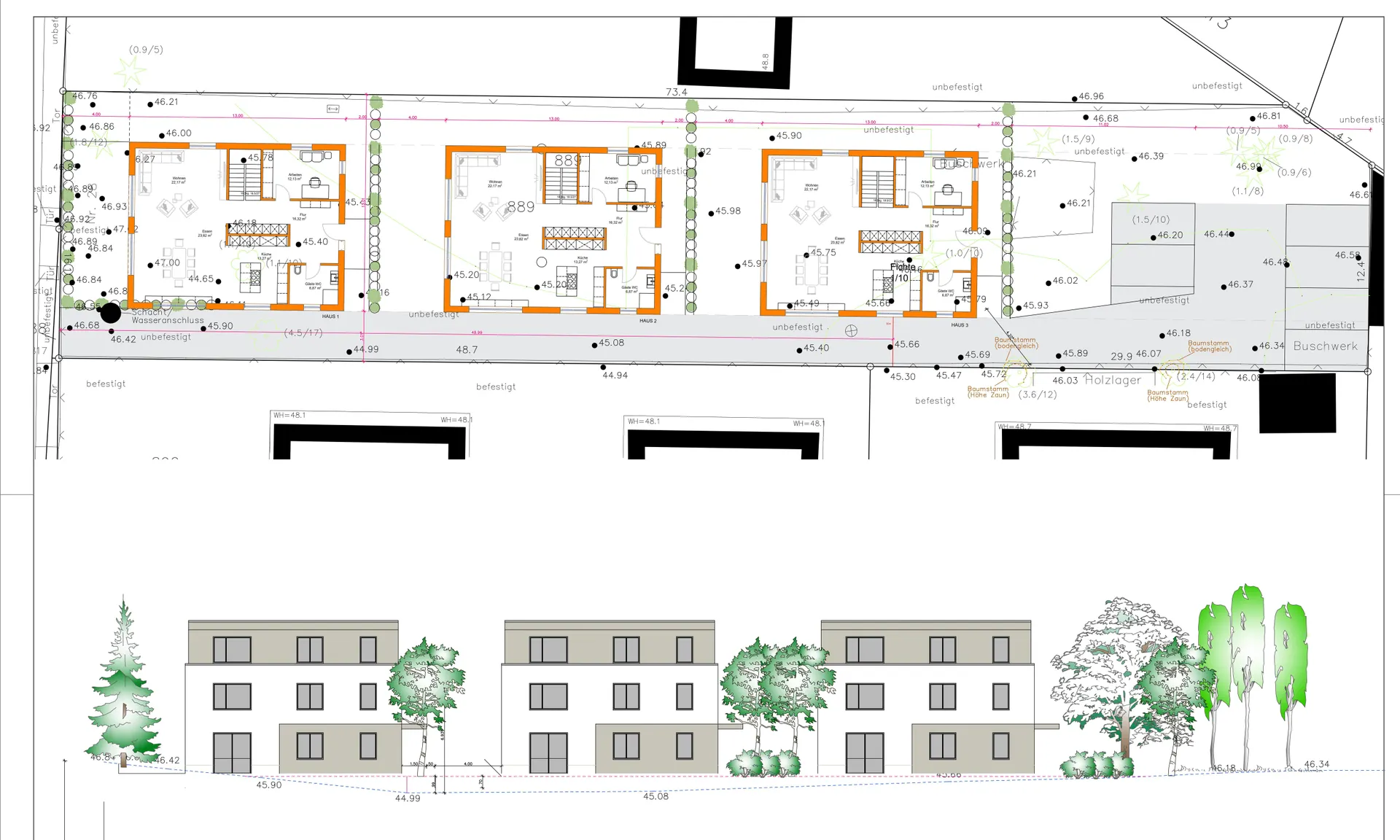 Wohnen im Grünen – Top angebundenes Grundstück mit Baugenehmigung !