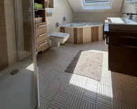 Badezimmer mit Dachflächenfenster