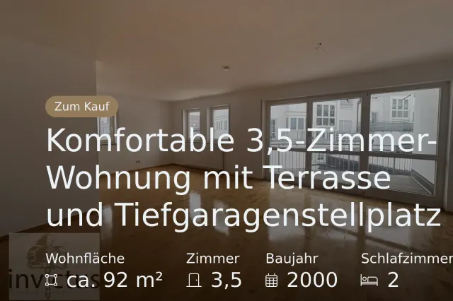Neu im Angebot: Komfortable 3,5-Zimmer-Wohnung mit Terrasse und Tiefgaragenstellplatz