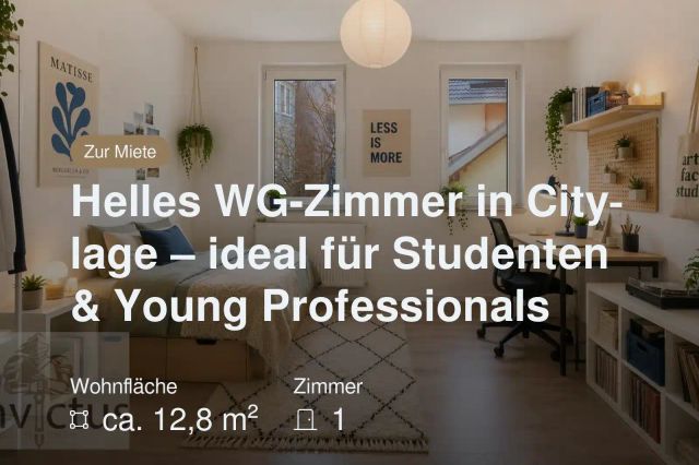 Neu im Angebot: Helles WG-Zimmer in Citylage – ideal für Studenten & Young Professionals