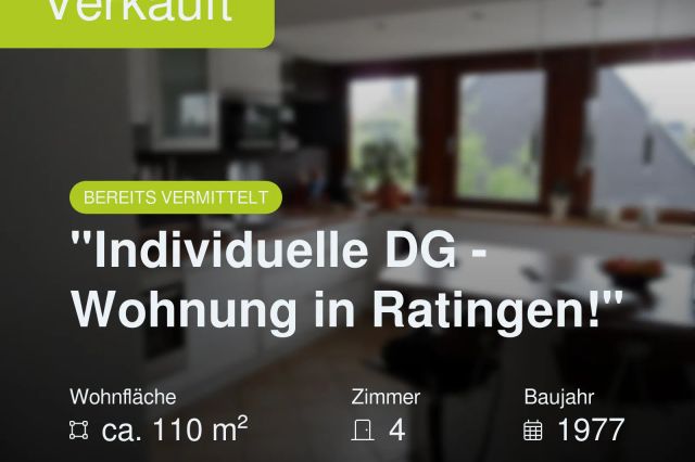 Nicht mehr verfügbar: „Individuelle DG – Wohnung in Ratingen!“
