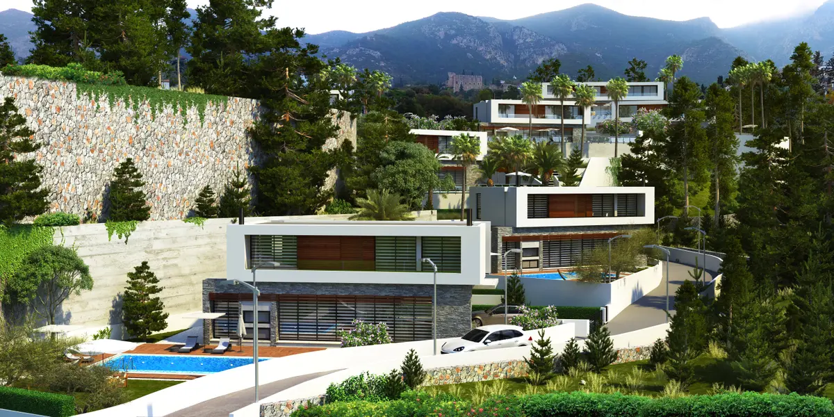 Rendering Aussenansicht der Villa
