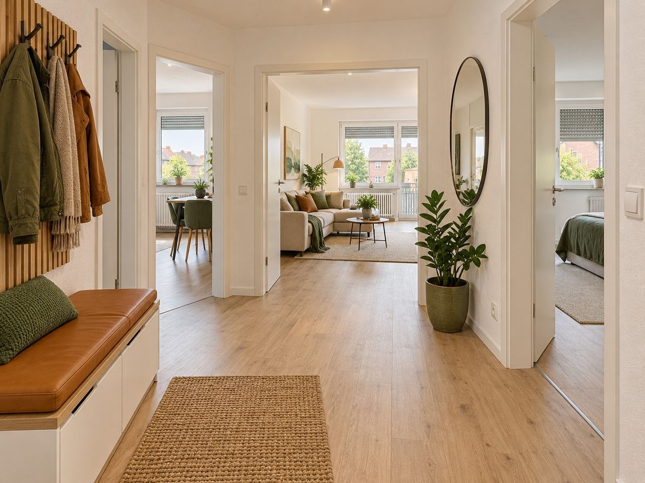 Diele mit Garderobe (KI-Visualisierung)