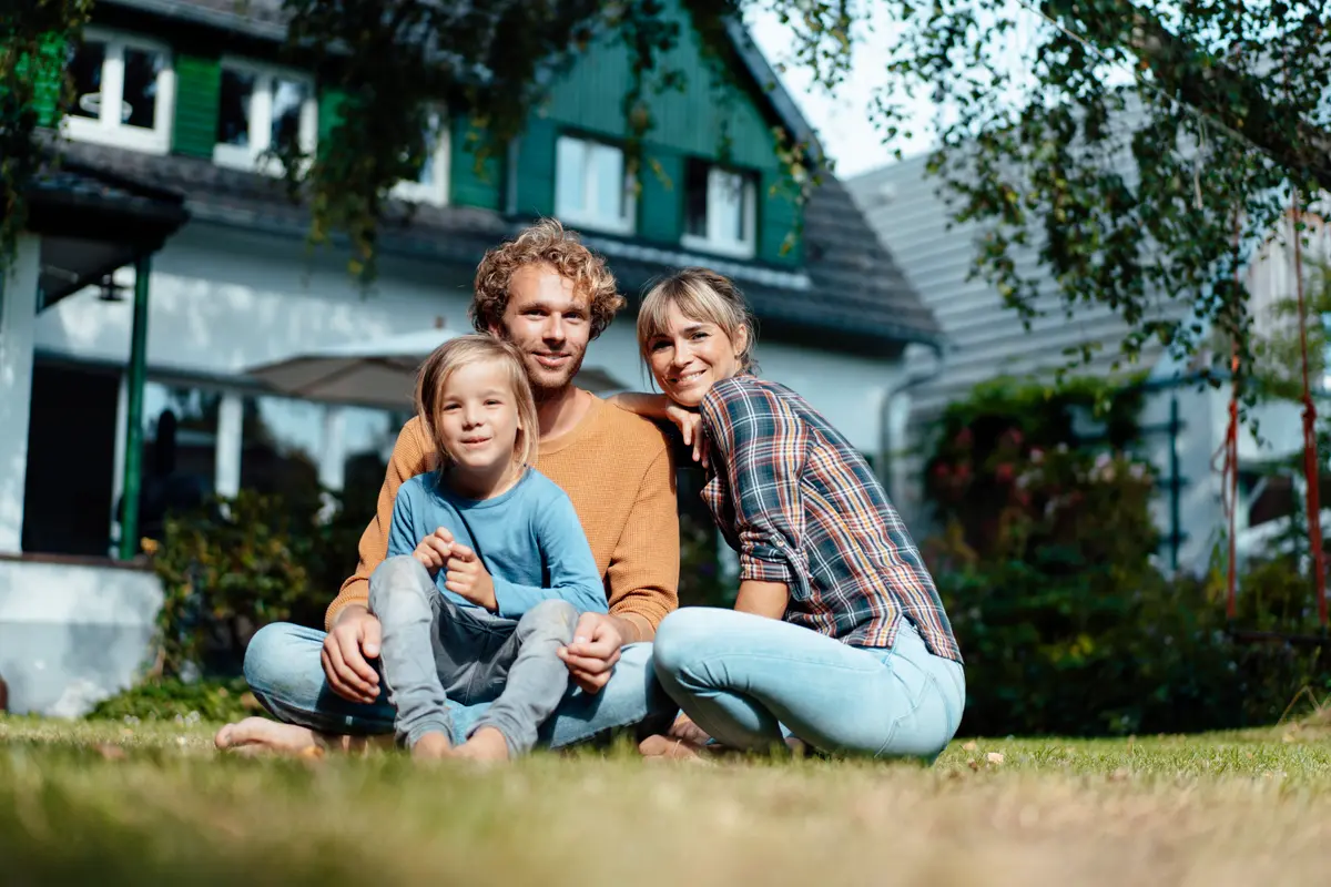 Familie im Garten