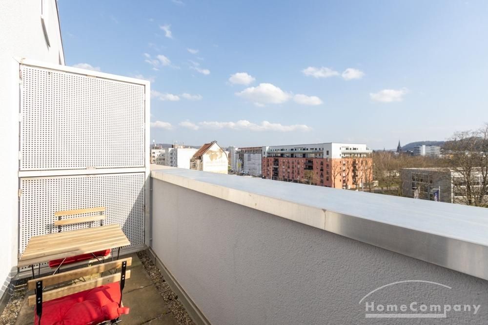 Balkon mit Blick &uuml;ber Saarbr&uuml;cken