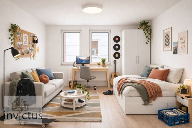 Warme skandinavische Studentenwohnung