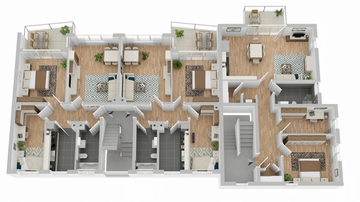 Grundriss OG + potenzieller Anbau