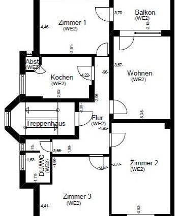 Grundriss-Skizze Obergeschoss