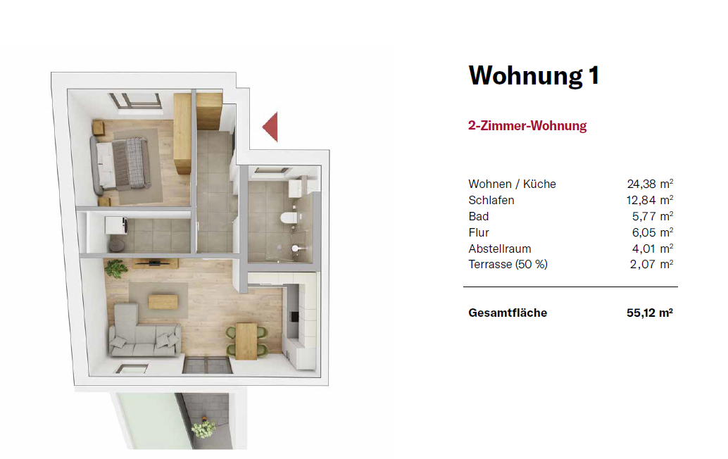 Grundriss Wohnung 1