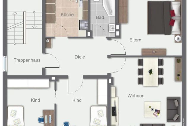 Wohnung OG (vermietet)