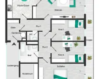 Mustergrundrissplan 4 Zi.-Whg.