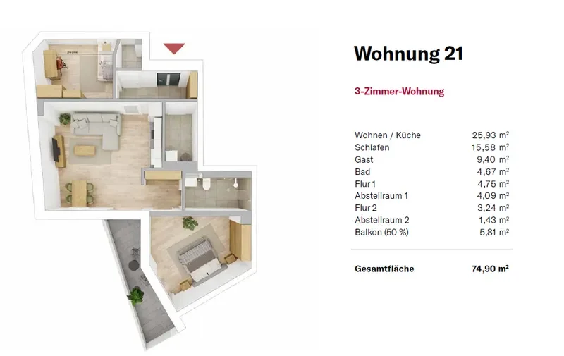 Grundriss Wohnung 21