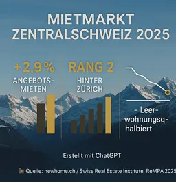 Mietmarkt Zentralschweiz 2025: Angebotsmieten steigen überdurchschnittlich – was das für Mieter bede