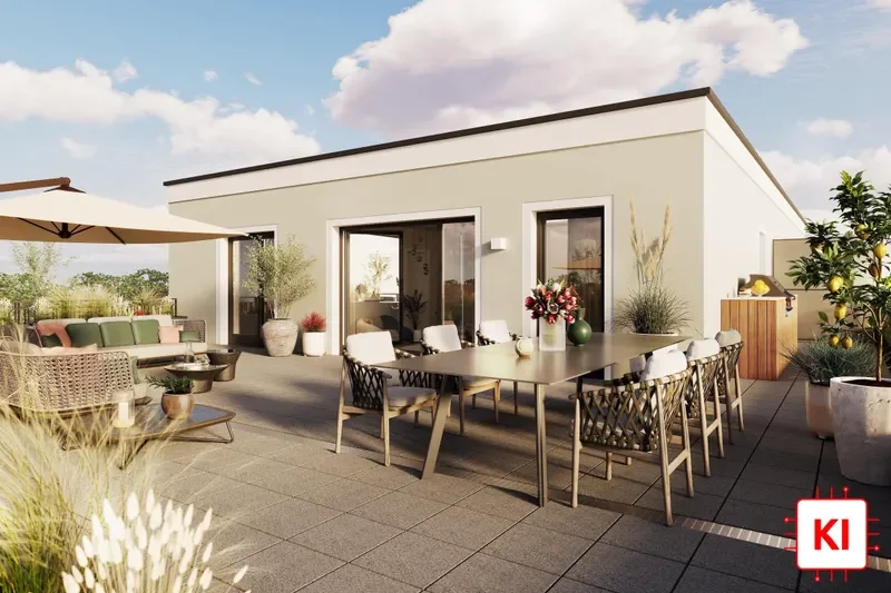 KI-generiert: Dachterrasse