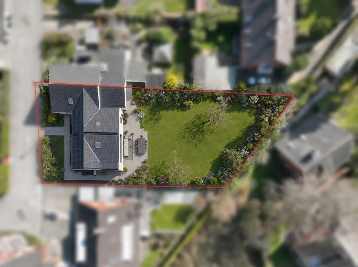 Visualisierung als Einfamilienhaus Luftansicht 