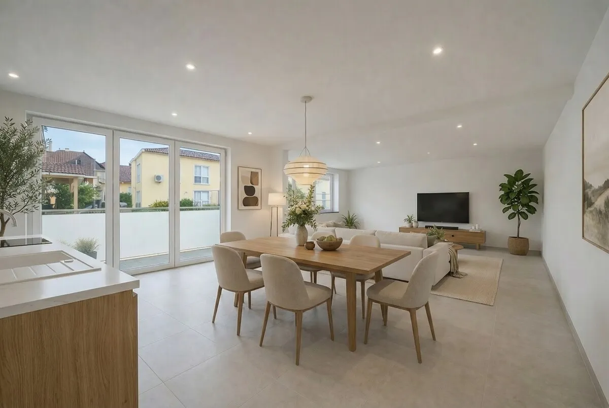 Wohn- Essbereich mit Balkon