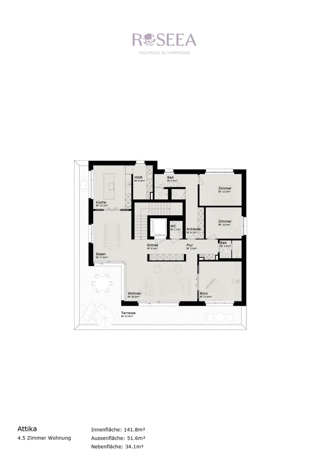 ROSEEA - Grundriss Attikageschoss